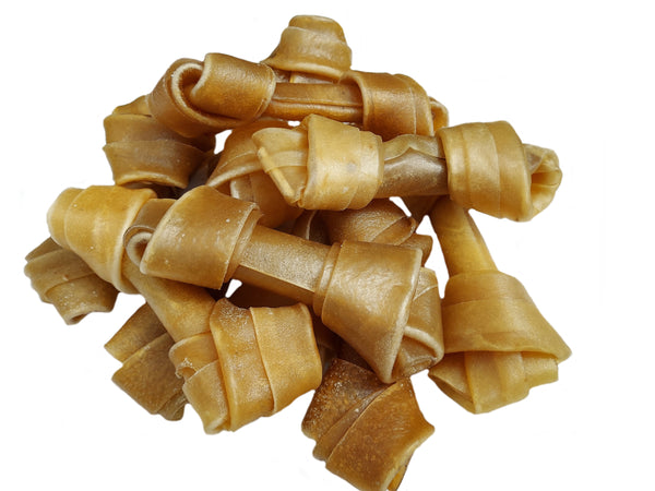 Rawhide Natural Knot Bone 20cm 10pc dog treat