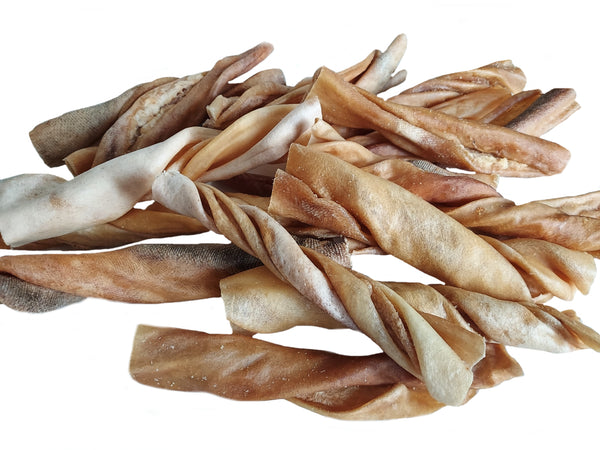 Dried Venison Tail Skin Twisted dog treats 500g